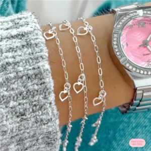 KJ7932- Pulseira Cartier corações 18cm